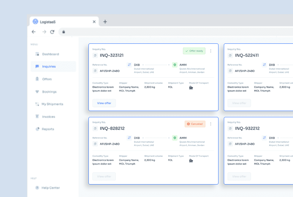 GERAYO Transport Management – Online Customer Portal