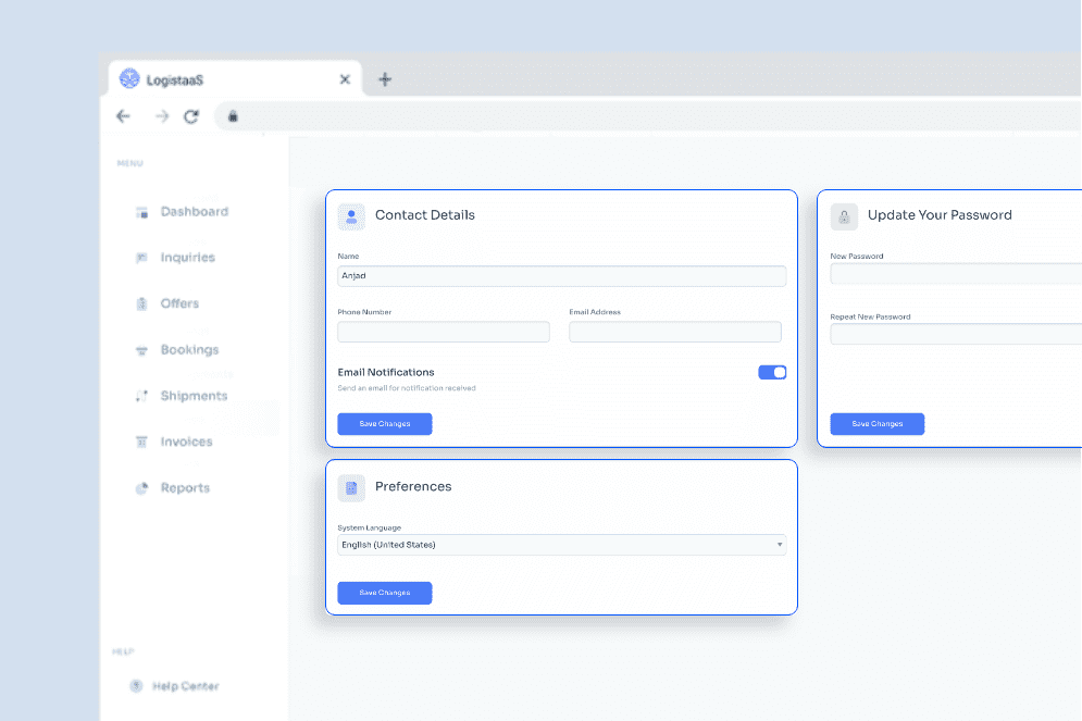 GERAYO Transport Management – Online Customer Portal